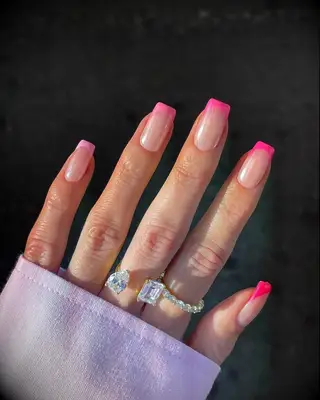Pink ombre French tips