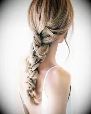 Messy braid wedding hairstyle