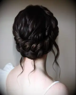 All the way around braid updo wedding hairstyle