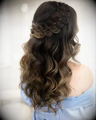 Diagonal braid wedding hairstyle