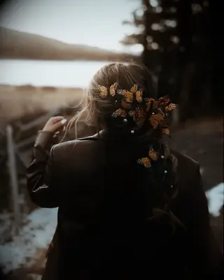 Butterfly-Embellished Braid wedding hairstyle