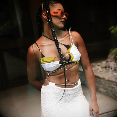 Braided ponytails with jewels wedding hairstyle