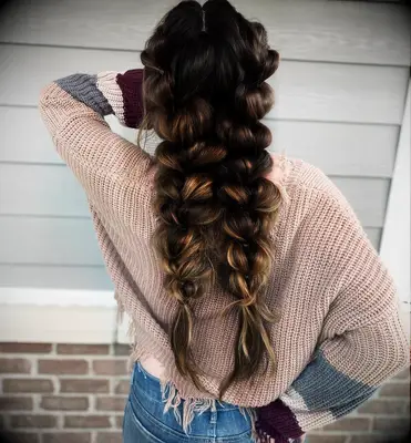 Long Pull-Through Pigtails wedding hairstyle