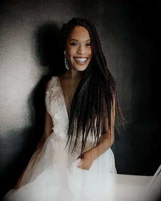 Ombre Crochet Braids wedding hairstyle