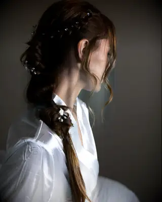 Combination braid wedding hairstyle