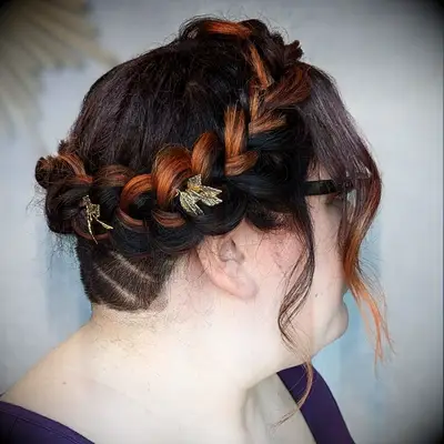 Shaved braid updo wedding hairstyle