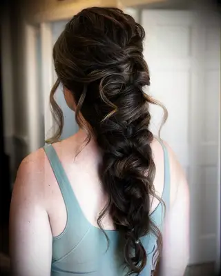 Multi-Strand Braid with Twisted Tendrils wedding hairstyle