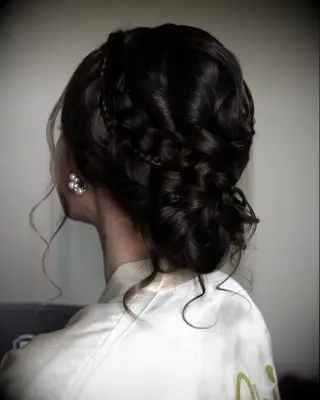 Woven Pull-Through Updo wedding hairstyle