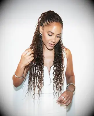 Bride with half up microbraid wedding hairstyle