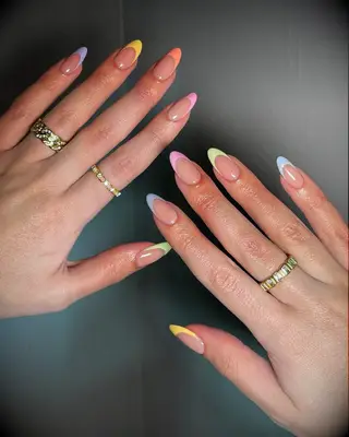 Colorful French Tips wedding nails