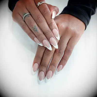 3D french wedding manicure