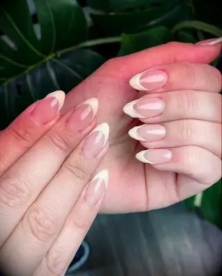 Vanilla French Tips wedding manicure