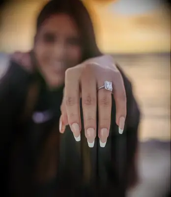 Long Rectangle French Tips wedding manicure