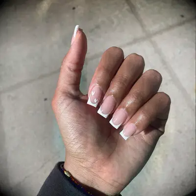 Heart French Manicure wedding nails