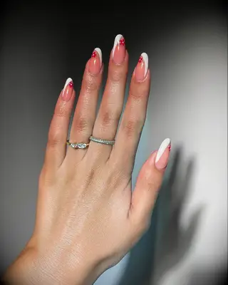 Flower wedding french manicure