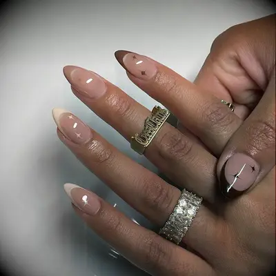 Neutral french manicure wedding nails