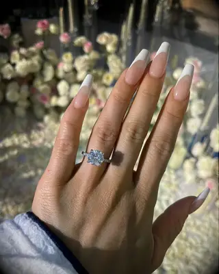 Coffin french manicure for wedding