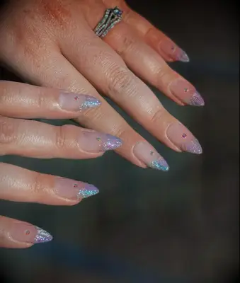Mermaid wedding french tip nails