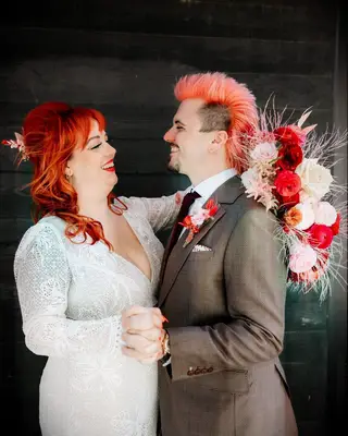 Half Up Beehive with bangs wedding hairstyle