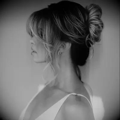 French twist with bangs wedding hairstyle