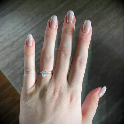 Minimalist Ombre With Glam Gold Foil wedding nails