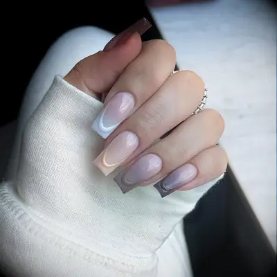 Chic Textured French Ombre wedding nails