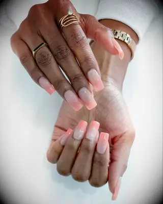 Light Lip Gloss Ombre wedding nails