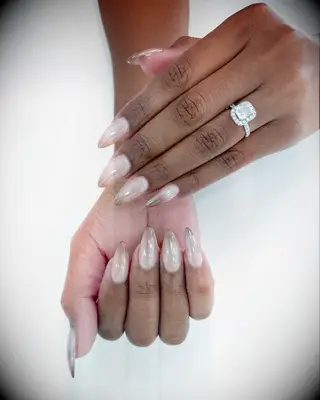 Ombre Chrome Wedding Nails
