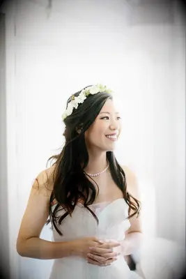 Half-Updo With Flower Crown
