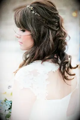 Half-Up Hairstyle With Bangs