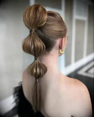 Bubble Braids thin wedding hairstyle