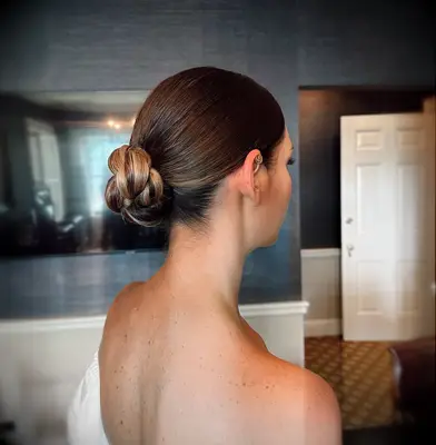 Twisted Bun thin wedding hairstyle