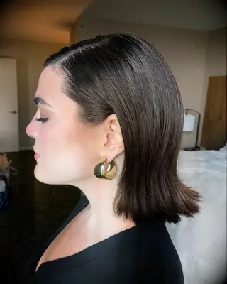 Soft Flip thin wedding hairstyle