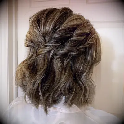 Short hair twist thin wedding hairstyle