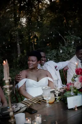 Bride with short natural curls