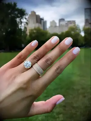 Short white wedding nails