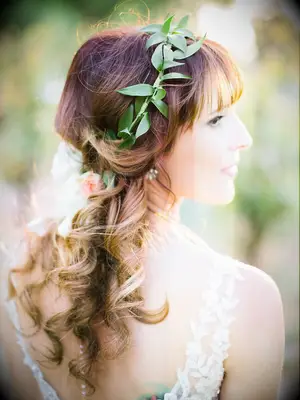 Wedding flower crown made of greenery