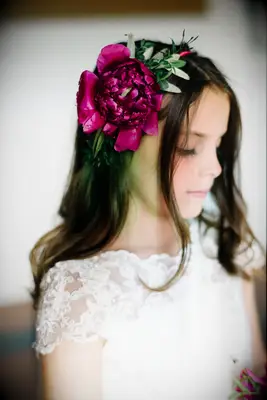 Large fuchsia peony flower crown