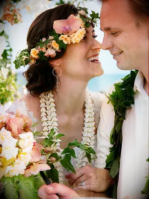 Tropical flower crown with orchids