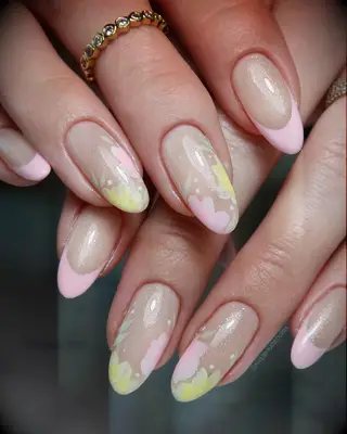 Garden party bridesmaid nails
