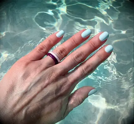 Light blue bachelorette nails