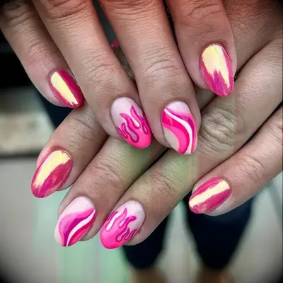 Psychedelic bachelorette nails