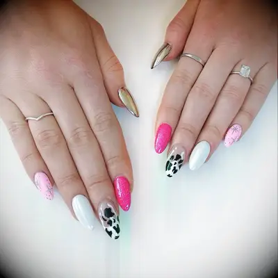 Mix and match bachelorette nails