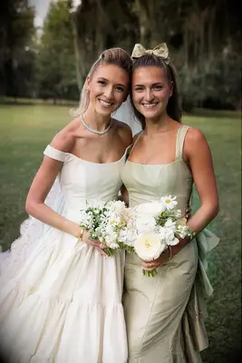 Sleek half up do with bun