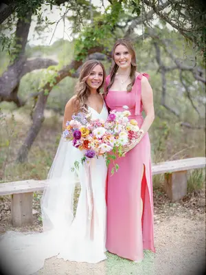 Half up do with soft curls