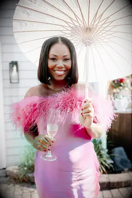 Straightened bob with middle part