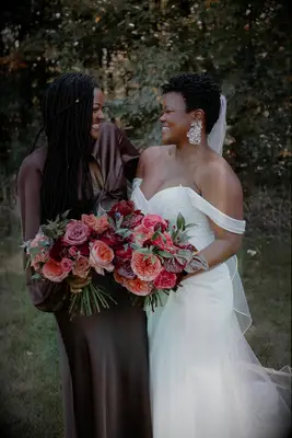 Long braids with accessories