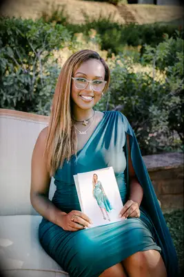 Straightened hair with side part