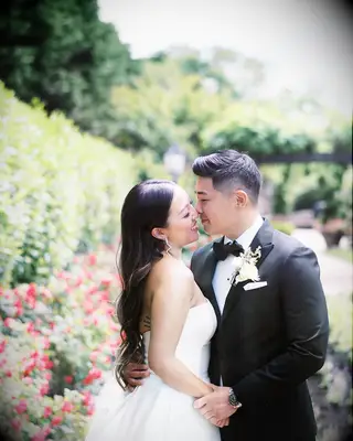 Tucked Behind The Ears strapless wedding dress hairstyle