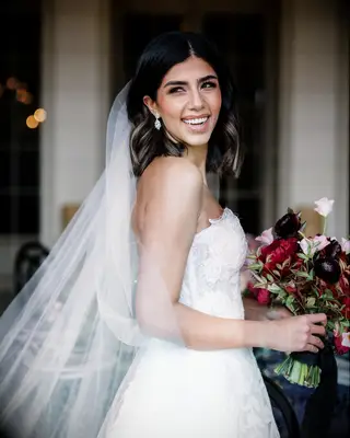 One-Sided Tuck strapless wedding hairstyle